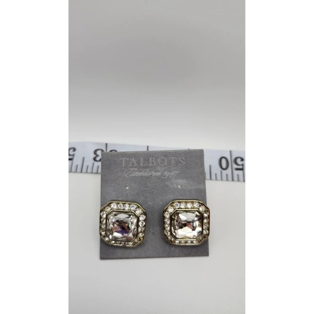 Talbots Cufflinks Mens‎ Gold Tone Rhinestone Accents Formal Accessory NWT